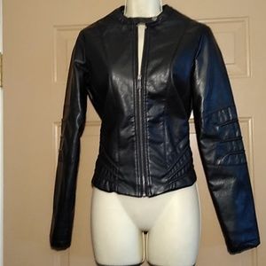 NWOT JOU JOU FAUX LEATHER MOTO STYLE JACKE…